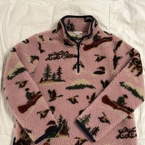 LL Bean Signature High Pile Fleece Jacket Pullover